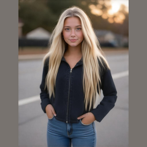 Croft & Barrow black zip up fleece jacket, size PM